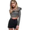 Oh My Love Green One Shoulder Crop Top