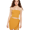 Oh My Love Mustard Yellow Cross Back Detail Crop Top