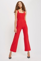 Oh My Love Red Pinafore Culotte Jumpsuit