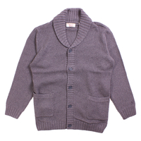 Original Penguin Alley Grey Chunky Knit Shawl Neck Cardigan