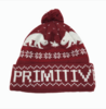 Primative Jolly Bear Burgundy Bobble Hat