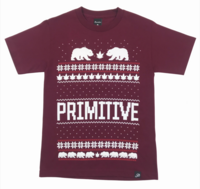 Primitive Jolly Bear Burgundy T-Shirt