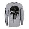 Punisher Skull Grey Heather Long Sleeve T-Shirt