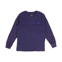 Ralph Lauren BOYS Navy Marl V-Neck Long Sleeve T-Shirt