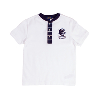 Ralph Lauren BOYS White w/Stripe Placket T-Shirt