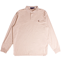 Ralph Lauren Long Sleeve Dune Tan Custom Slim Polo