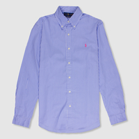 Ralph Lauren Powder Blue Pink Pony Pinstripe shirt