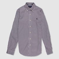 Ralph Lauren White And Black Thin Pinstripe Stretch Cotton Shirt