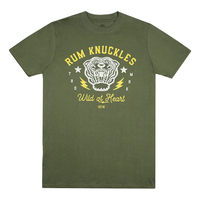 Rum Knuckles Wild at Heart Military Green T-Shirt