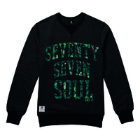 SeventySeven Black Heather "Tropical Soul" Crew Sweatshirt