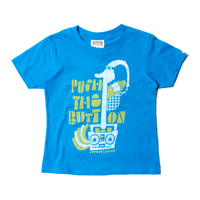 SeventySeven Blue "Push The Button" KIDS T-Shirt