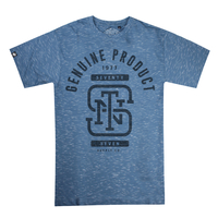 SeventySeven "Monogram" Blue Space Dye T-Shirt