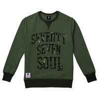 SeventySeven Olive Heather "Tropical Soul" Mens Crew Sweatshirt