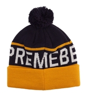 Supremebeing Blatant Bobble Hat Navy and Yellow