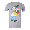 The Simpsons Grey Marl Christmas Beer T-Shirt