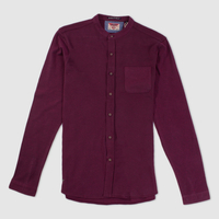 Tokyo Laundry Maroon Grandad Collar Shirt