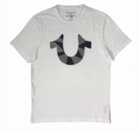 True Religion White Cut Horse Shoe T-Shirt