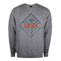 Union State Grey Heather "Logo" Mens Crew Sweatshirt