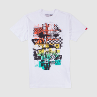 Vans White Off The Wall Check Paint Print T-Shirt