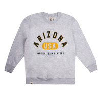 Varsity Arizona Grey Heather Girls Crew Sweater