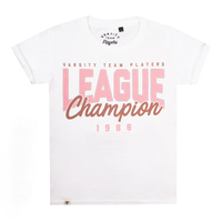 Varsity League Champion White Girls T-shirt