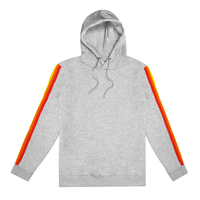 Varsity Rainbow Stripe Ladies Grey Hoodie