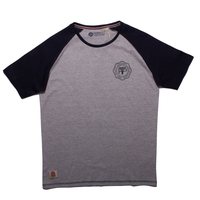 Varsity "Sports Academy" Mens Navy/Grey Raglan T-shirt