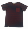 Wemoto Nelson Navy Blue and Burgundy Melange Striped T-Shirt