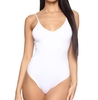 White Strappy V neck bodysuit