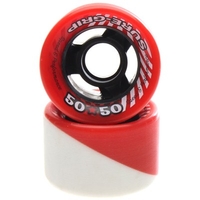 50/50 Red/White 62mm Roller Skate Wheels
