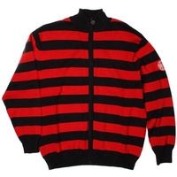 Agnew Striped Knit Zip Crew