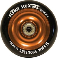 Anodised Metal Core Scooter Wheel and Bearings - Black/Orange
