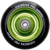 Anodised Metal Core Scooter Wheel and Bearings - Black/Slime Green