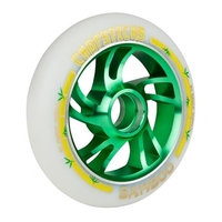 Bamboo Aluminium Hub Scooter Wheel - White/Green