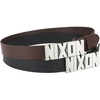 Block Buckle Leather Belt