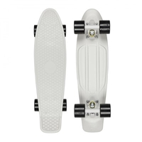 Complete 22inch Plastic Skateboard - White/Black LTD Edition