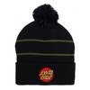 Dot Stripe Beanie - Black/Dill Green