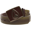 Enamel Icon Buckle Leather Belt - Distressed Brown/Brown