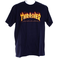 Flame Logo S/S T-Shirt - Navy