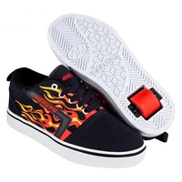 GR8 Pro Prints Black/Red Flames Kids Heely Shoe