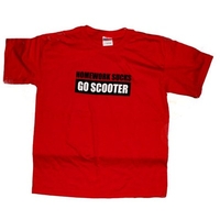 Homework Sucks - Go Scooter Red Kids S/S Tee