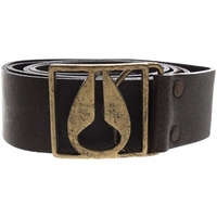 Icon Buckle Leather Belt - Distressed Brown