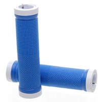 Kraton Scooter Handlebar Grips - Blue/White Alloy Rings