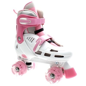 Lightning Storm White/Pink Quad Roller Skates