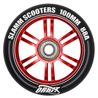 Orbit 100mm Alloy Core Scooter Wheel and Bearings - Red