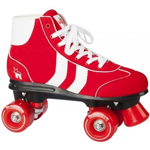 Retro Red/White Quad Roller Skates