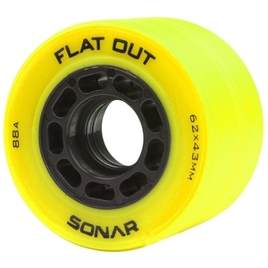 Sonar Flat Out 62mm/88a Roller Skate Wheels- Yellow