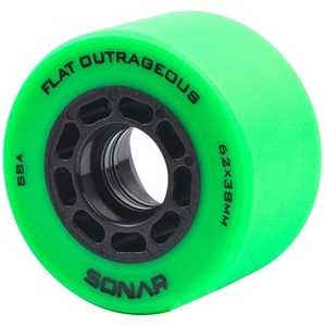 Sonar Flat Outrageous 62mm/88a Derby Skate Wheels- Green