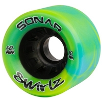 Sonar Swirlz 62mm/95a Roller Skate Wheels- Yellow/Blue