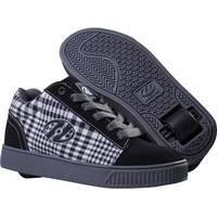 Straight Up Black/Plaid/Charcoal/White Heely Shoe